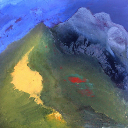 Alpesi legelő kirepedve a nyártól, 60 x 60 cm, oil on canvas, 2016