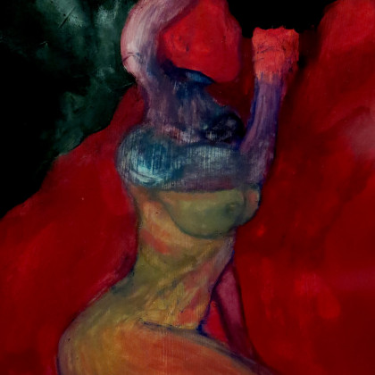 A Vágy Zarándoka (Berlin másik arca), 85 x 55 cm, oil on canvas, 2014