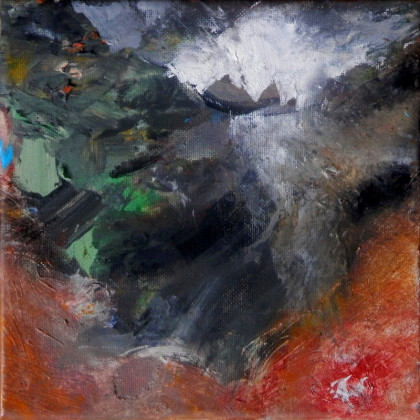 Art Blakey zenéje, 20 x 20 cm, oil on canvas, 2022