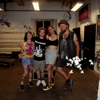 photo: Ilhane Founas - with Diploid (band) from Melbourne, Australia on tour in Europe (2023)