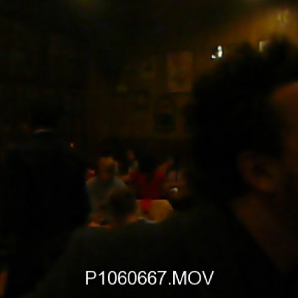 Frame from documentary on Debrecen nightlife with Erdődy at the bar (filmed in December 2009)