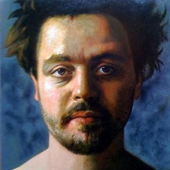 painting: György Jovián - Portrait de Kristof Erdody poète (2012)